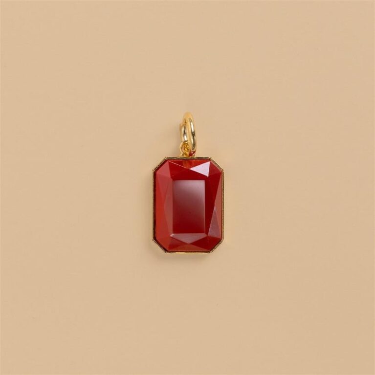 Glass stone red charm