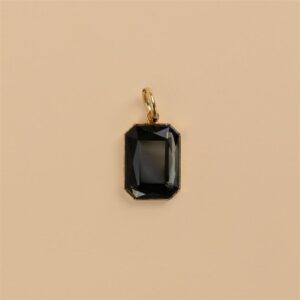 Glass stone anthracite charm