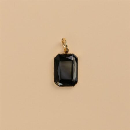 Glass stone anthracite charm