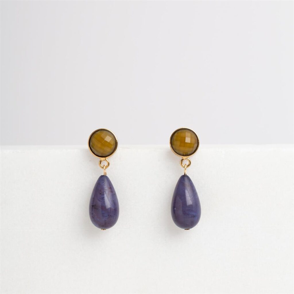 Aleta brown/blue earrings