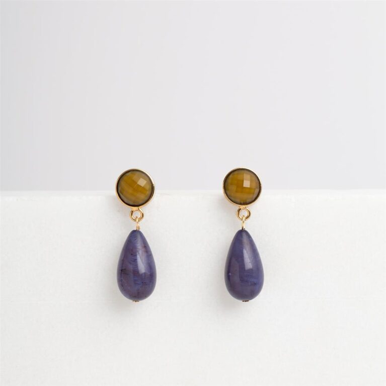 Aleta brown/blue earrings