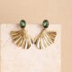 Ginkgo statement green stone earrings