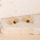 Solea green gold short earrings