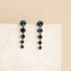 Joanne blue crystals mid-long earrings