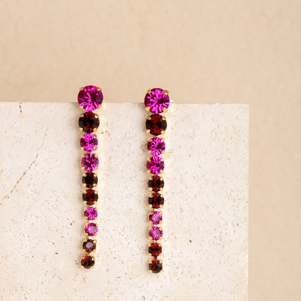 Joanne burgundy mix long earrings