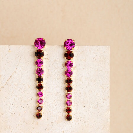 Joanne burgundy mix lange oorbellen