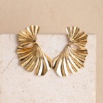 Ginkgo gold statement earrings