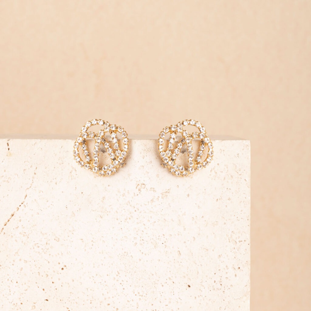 Amore strass short earrings