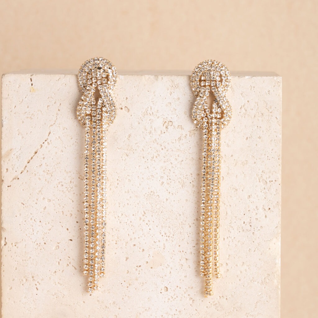 Augusta strass long earrings