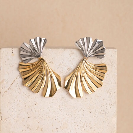 Ginkgo bicolor statement oorbellen