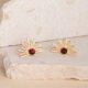 SOLEA bordeaux strass short earrings