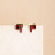 ROMY burgundy short earrings