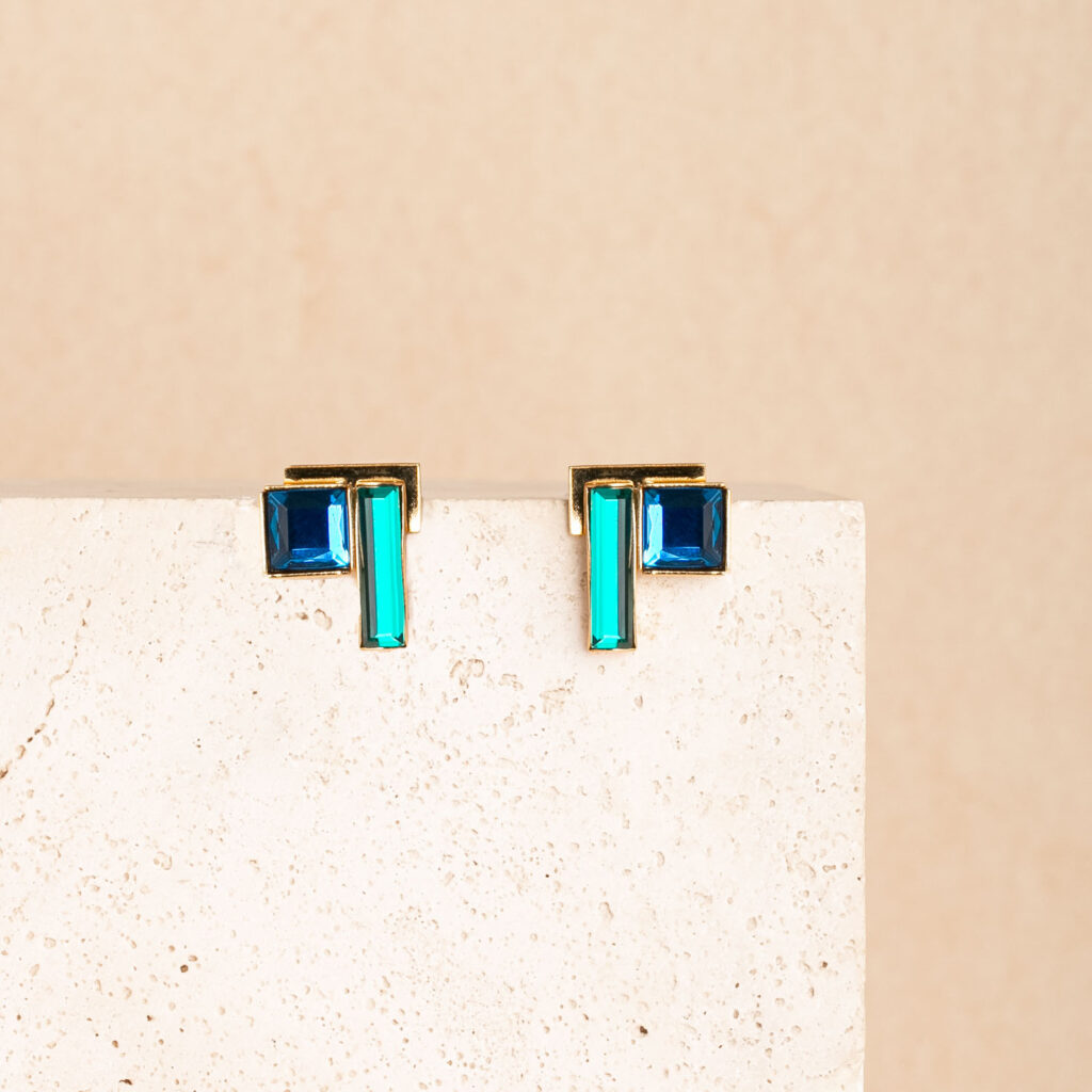 ROMY blue short earrings