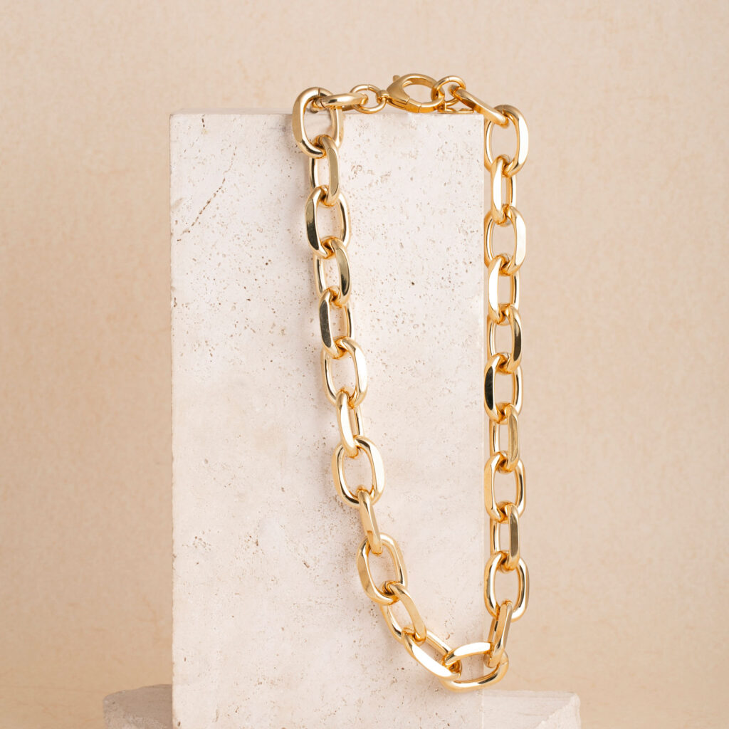 Link XL chain gold necklace
