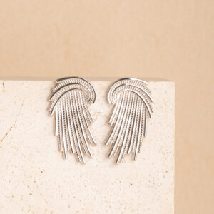 Helia zilvere statement oorbellen