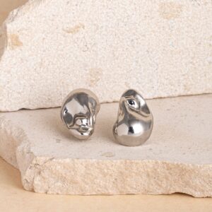 Oceane zilvere statement oorbellen