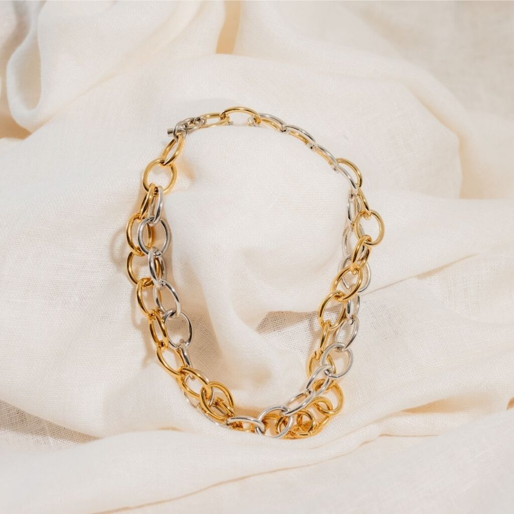 MICA DOUBLE BICOLOR STATEMENT NECKLACE