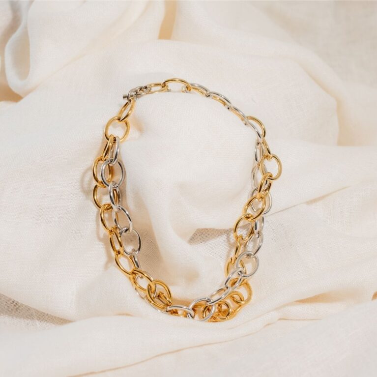 MICA DOUBLE BICOLOR STATEMENT NECKLACE