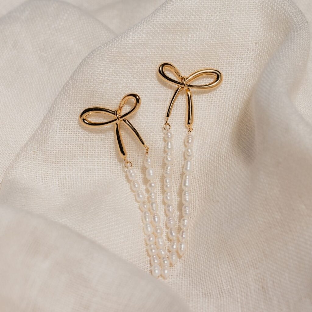 Long pearl earrings