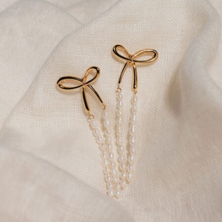 Long pearl earrings