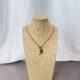 Bead necklace green beige