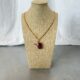 Bead flower necklace red